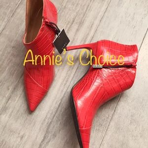 ZARA Ankle Boots:Red, US 6.5, 7.5, 8/EUR 37, 38, 39